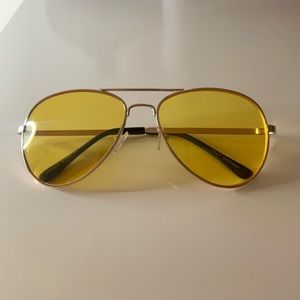 Yellow Aviator Sunglasses